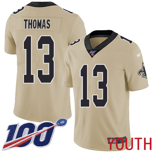 New Orleans Saints Limited Gold Youth Michael Thomas Jersey NFL Football 13 100th Season Inverted Legend Jersey